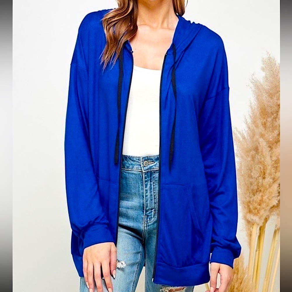 ☃️BOGO50%☃️ 🆕💙BLUMIN: ROYAL BLUE Full Zip Up Hoodie SMALL